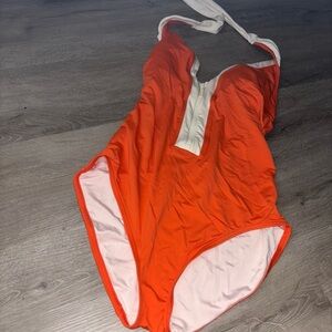 MICHAEL Michael Kors Orange and White One Piece Swimsuit